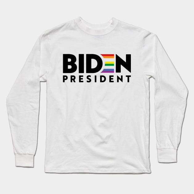 Joseph Biden Gay Pride Shirt| Joe Biden LGBT Rainbow | Biden Harris 2024 Long Sleeve T-Shirt by BlueWaveTshirts